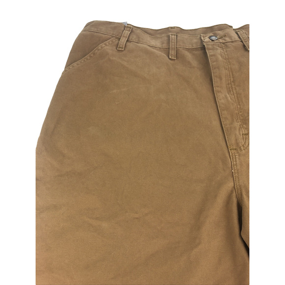 Wrangler Rustler Men's Carpenter Shorts Size 46 Loose Fit Canvas Denim Brown - Picture 4 of 16